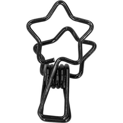 100 stuks papieren binderclips schattige stervorm metalen kleine binderpapierklemmen voor documenten certificaten tickets kleding zwart