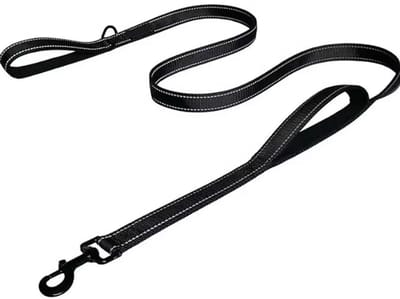 Rieba® Hondenriem 150cm – Reflecterend - Sleeplijn – Speurlijn - Hondenlijn – Looplijn – Riem Hond - 2.5 cm Breed – Nylon - Zachte Handgreep - Sterk & Duurzaam – Zwart