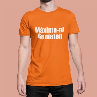 Oranje T-shirt "Maxima-al Genieten" XS