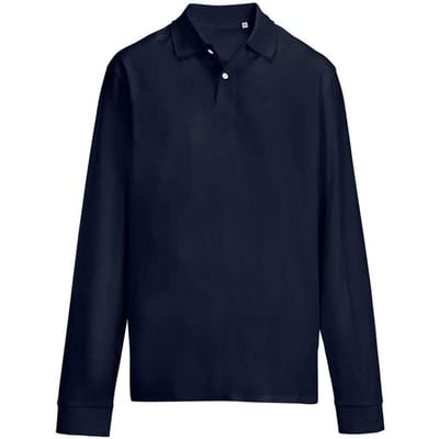 SOLS unisex volwassen piqué poloshirt met lange mouwen (Franse marine)