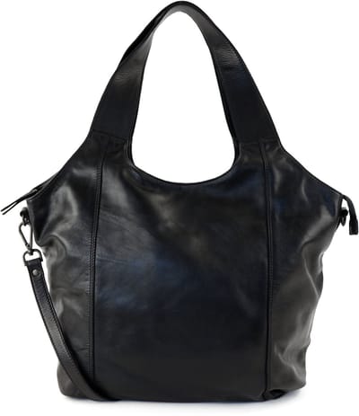 Bear Design Aurora Leren Shopper Schoudertas Handtas - Zwart