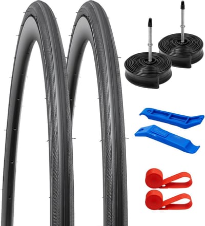 Fietsbanden Set - Wegbanden Binnenbanden - Stadsverkeer - Duurzaam Rubber Nylon - 2x 700x23C - Zwart