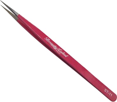 Beauty Label Pincet/ Lash Tweezer ST-11 Donker Roze