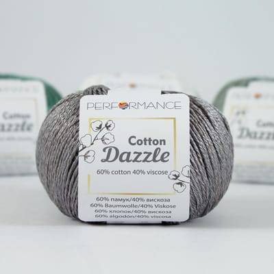Performance Cotton Dazzle 234 - kleur grijs - 3 bollen katoen met viscose - glanskatoen