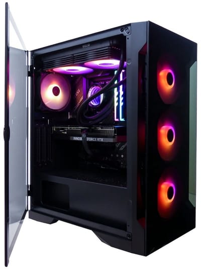 BitBull Ryzen 7 5700X 8-Core Game PC - RTX 5060 ti 16GB - 32GB RGB RAM - 1TB SSD - WATERKOELING - Windows 11 Pro - WiFi - Gamdias Talos E2 Elite