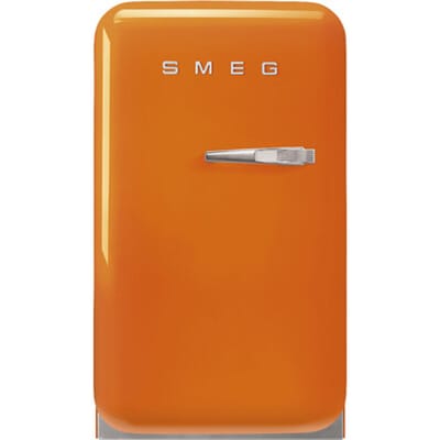 SMEG Koelkast Retro Vrijstaande ijskast Koelkast, Jaren 50, Enkeldeurs, Vrijstaand , Positie scharnier: Links, Oranje