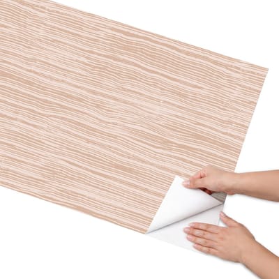Coloray Meubel Wrap Folie - Beige Meubelfolie - 65x130 cm - Plakfolie Meubels Houten lijnen - Decoratiefolie Zelfklevend - Minimalist Meubelfolie - Meubelfolie Zelfklevend - Badkamer decoratie - Texturen