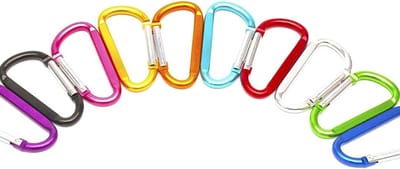 Set van 10 D-ring clips en karabiners van aluminiumlegering voor outdoor activiteiten, vissen, wandelen en reizen