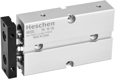 Dailygoody - Pneumatische luchtcilinder - Dubbelwerkend - Aluminium - 16mm - Slag 35mm - Geschikt voor industriële toepassingen - Zilver