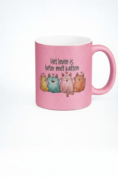 Het Leven is Beter met Katten Mok - Schattige Katten Keramiek