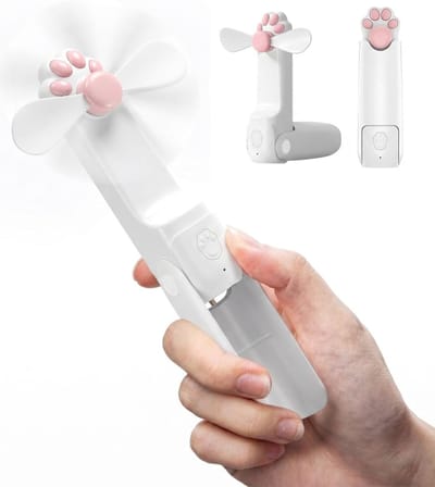 Handventilator - Draagbare Mini Ventilator - 3 Standen - Mini Fan Oplaadbaar - Kleine Portable Ventilator met USB - Met zaklamp