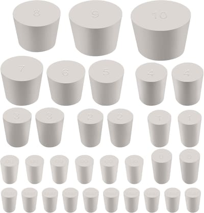Rubberen Stopper Set - Lab Bungs - Afsluiten Containers - 13 Maten Assortiment - 32 Stuks - Wit