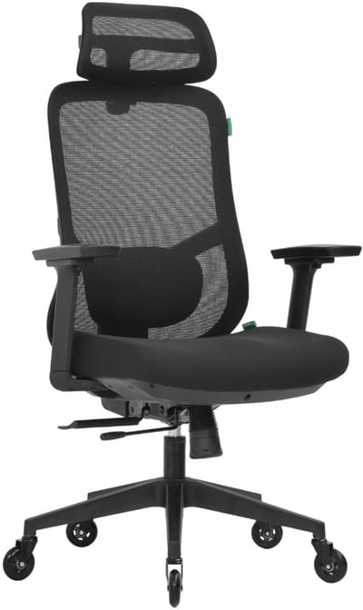 OfficeSense OS230 Ergonomische Bureaustoel - Verstelbare Rugleuning - 3D Armleuningen - Schuifzitting - Lendensteun - 125° Kantelbaar - 150 kg - Zwart