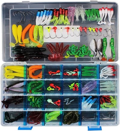 Multifunctionele Hengelset met Diverse Vissenaccessoires, Zacht Aas, Haak en Opbergdoos voor Visserij