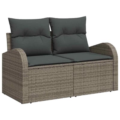 vidaXL - Tuinbank - Set - 6 - st - 5-Aantal - zitplaatsen - Grijs - poly - rattan