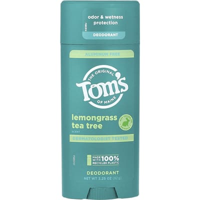 Tom's of Maine, aluminiumvrije deodorant, citroengras en tea tree, 93 gram (92 g) blue
