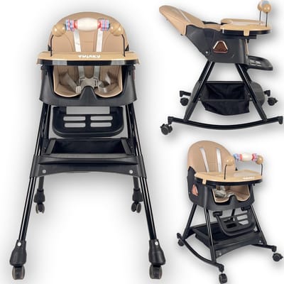 Twinky® Kinderstoel SWING – 3-in-1 Kinderstoeltje Set met Schommel – Inklapbare Eetstoel & Baby Wagentje en Babystoel Voor Aan Tafel – Kinderzetel, Peuterstoeltje en Meegroeistoel in 1