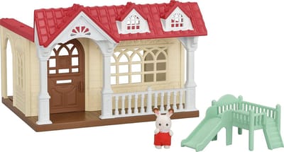 Poppenhuis met Terras en Kleine Speelfiguur