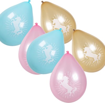 Boland 12x Eenhoorn themafeest ballonnen - ca. 25 cm - Feestversiering en decoraties