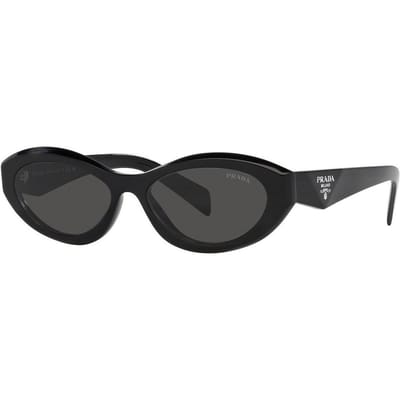 Prada Zijbrief Decoratie Onregelmatige Vorm Zonnebril Dames zonnebril Zwart PR26ZS16K08Z Basic Packaging-Eyeglass Case+Box,55