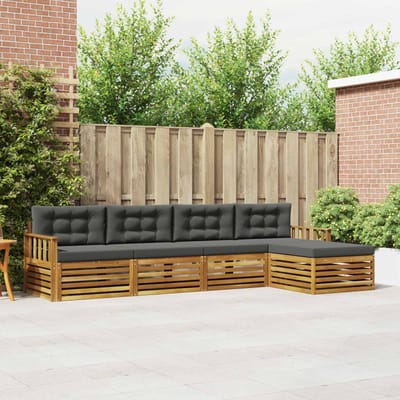 vidaXL - Buiten - bank - set - 5 - st - Natuurlijk - en - Antraciet