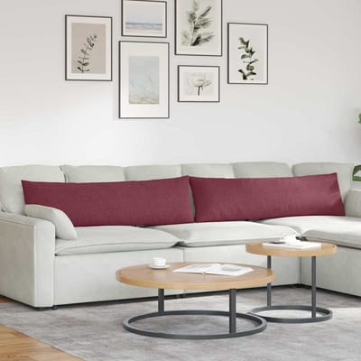 vidaXL - Zitkussens - 2 - st - Stof - Wijnrood - 145 - x - 40 - cm