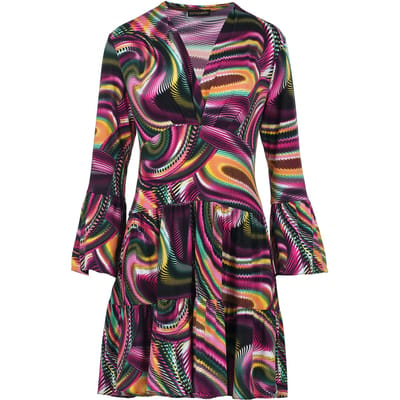 Mulberry Print jersey jurk met ruches