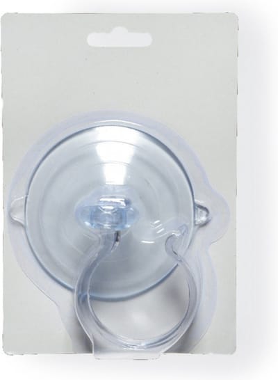 Grote zuignap ophanghaak - 2x stuks - transparant - 8,5 cm - kunststof - haak - ophangen - ophangmateriaal