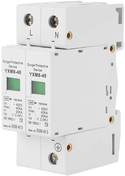 Dailygoods - Overspanningsbeveiliging - 220V 2P 40KA - Bescherming voor elektrisch systeem - Hoogwaardige kwaliteit - Geschikt voor DC 420V - Duurzaam...