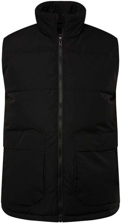STHUGE - Heren - Gewatteerde bodywarmer outdoor opstaande kraag rits - Zwart - Maat 3XL