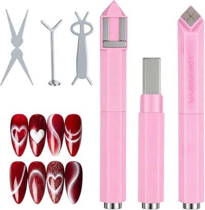 4-delige nagelmagneetset voor kattenogen - 3-in-1 multifunctionele accessoires voor nagels, doe-het-zelf en salons, creëer prachtige kattenogen effecten