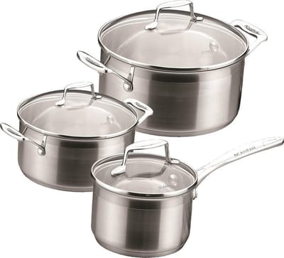 Scanpan Impact - Pannenset 3-delig - 1x kookpan 18cm - 1x kookpan 20cm - 1x steelpan 16cm