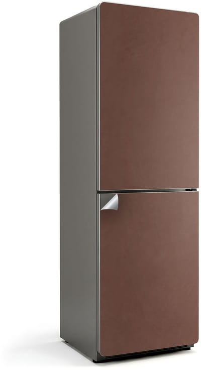 Wallfluent Koelkaststickers - Bruin Koelkast Folie - 60 cm x 190 cm - Bruin Koelkaststickers - Koelkast Wrap - Koelkast Makeover - Waterdichte Koelkast Sticker - Koelkast Design