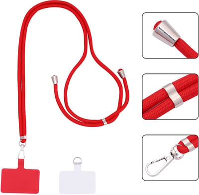 Casemania Universele Telefoonkoord - Crimson Red - Verstelbare Telefoonketting - Crossbody Draagkoord Koord voor Telefoon - Lanyard Cord - Rood