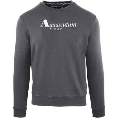 Aquascutum Heren Crew Neck Regular Sweatshirt (Antraciet)