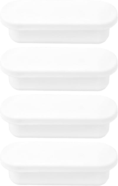 4-delige set van 55mm siliconen afvoerpluggen voor wastafels, geschikt voor keramische wastafels van 45mm-52mm, wit