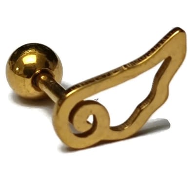 Aramat Jewels | Piercings | Goudkleurige Helixpiercing met Vleugel | | | |6mm | Staal | Volwassenen | Verkleurd niet