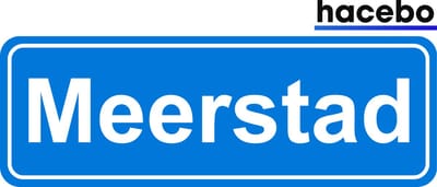 Hacebo - Plaatsnaam Sticker - 29x10 CM - Meerstad sticker - Verkeersborden sticker - grappige cadeaus - Meerstad