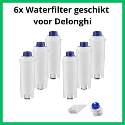 6 Ecam Waterfilters voor uw Delonghi koffiemachine / DLSC002