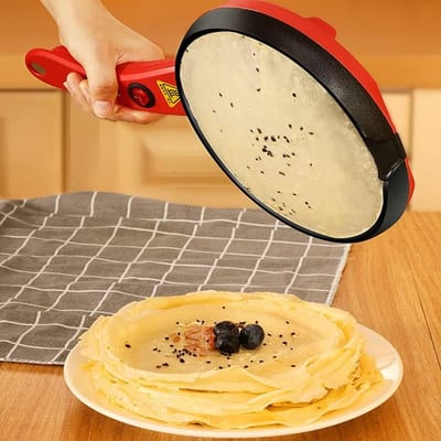 Pannekoek Pan - Crêpe Maker - Ontbijt Maken - Automatische Temperatuur - 180 x 385mm - Rood