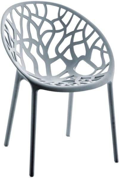 CLP Hope stapelbare Tuinstoel - Weerbestendig & UV-bestendig - Kunststof Stoelen met Armleuningen - Modern Design - grijs