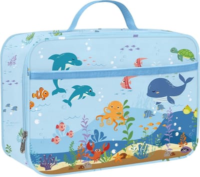 Geïsoleerde Lunch Tas voor Kinderen - Blauwe Dolfijn Ontwerp - Lichtgewicht en Waterdicht - Perfect voor School en Picknick