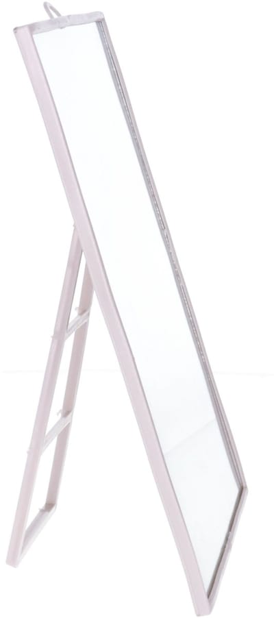 Tendance Basic make-up spiegel/scheerspiegel - taupe - op standaard - kunststof - 23 x 17 cm - reisspiegel