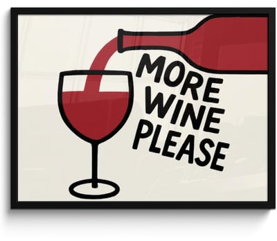 Poster in lijst - Fotolijst 70x50 cm - Posters - Wijnfles - Quote - Rood - Glas - Posterlijst zwart - Decoratie - Wanddecoratie woonkamer - Muurdecoratie slaapkamer