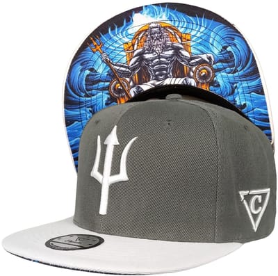 Capiche® Snapback Pet – Nereus – Grijs & Wit – Verstelbaar met Druksluiting – Pet Mannen – Oud Griekse God