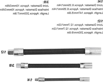 Flexibele Veerstaal Uittrekstangen Set van 3 Stuks met Magnetische Bit Socket en Zachte Hex Schroevendraaier, Geschikt voor 1/4, 3/8 en 1/2 Inch Bits