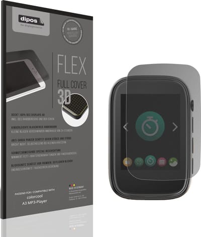 dipos FLEX – Matte Privacy Screenprotector geschikt voor colorcool A3 MP3-Player | Volledige Schermbescherming | Case-Friendly