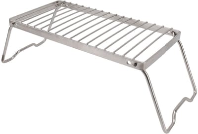 Allecto - Grote Inklapbare Kampvuurgrill - Verstelbare Hoogte - Draagbaar Grillrooster - Ideaal voor Outdoor Camping - Vuurplaats Kookstel - Ge...
