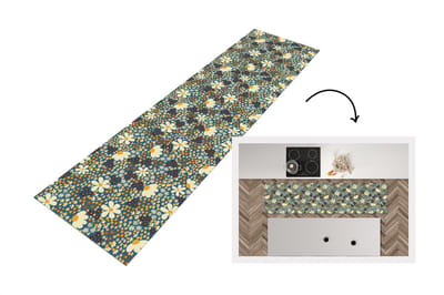 Keukenloper - Loper keuken - Bloemen - Patroon - Madelief - 200x50 cm - Keukenloper vinyl