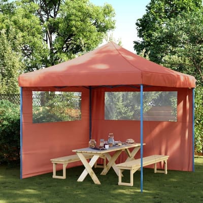 Opvouwbare Partytent - Pop-up Shelter - Outdoor Feesten - Snelle Opzet - 9m² Vloeroppervlak - Terracotta